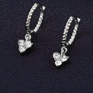 #48 Gold Plated Silver Hoop Earrings with Crystal Accents